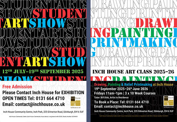 Inch House Art Class Posters 2025,example of recent work