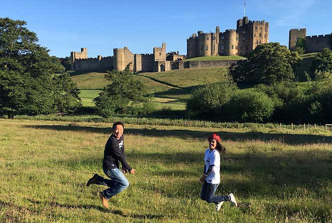 Photo of Wynding Road Tours clients at Alnwick Castle